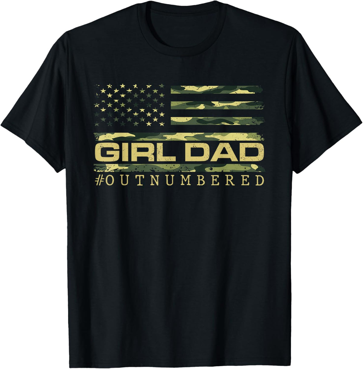 Girl Dad Camo American USA Flag 4th of July Shirt 23