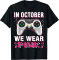 In October We Wear Pink Breast Cancer Gaming Kids Boys Youth Apparel | Premium Quality | Perfect Gift Idea