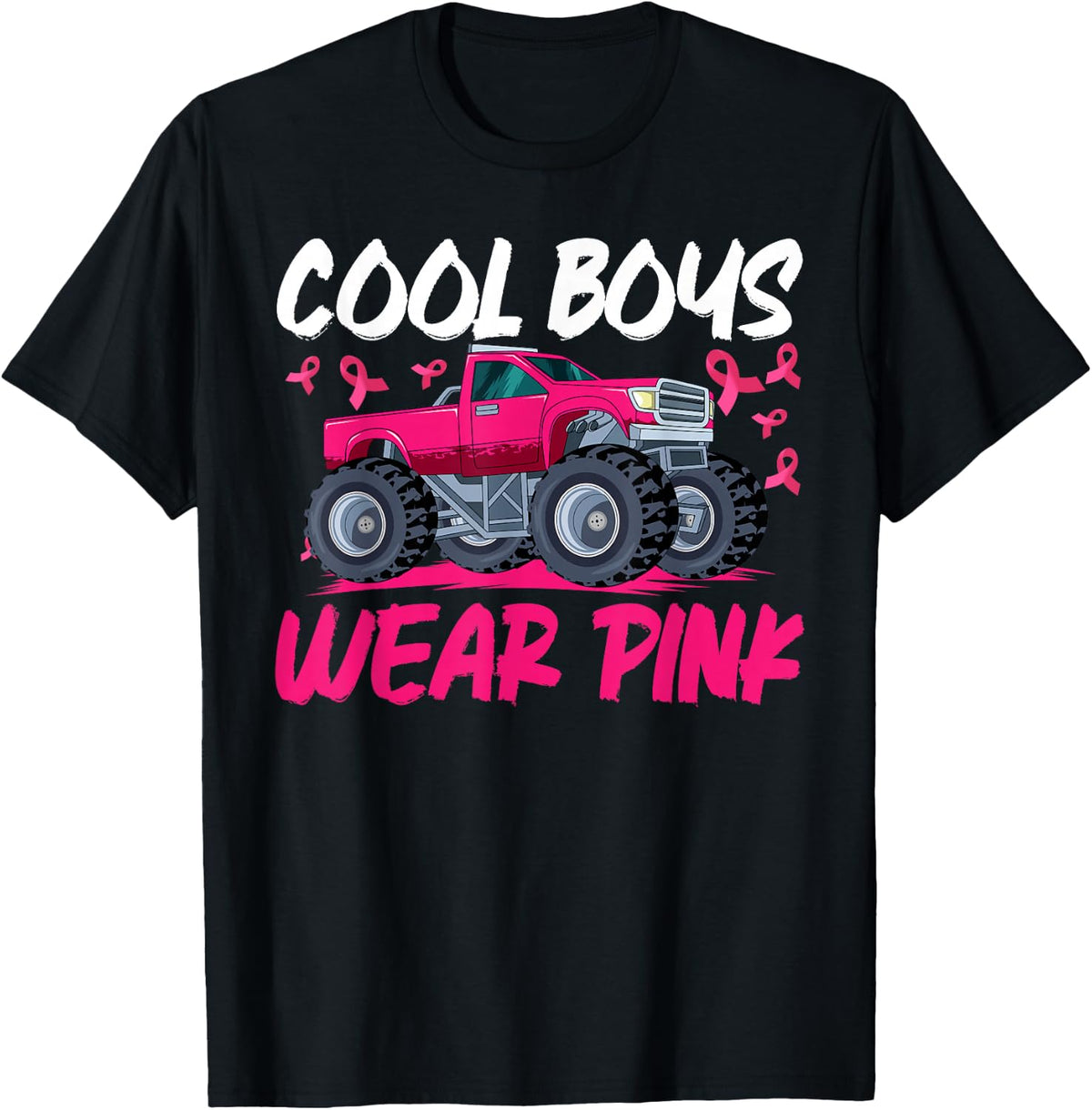 Monster Truck Breast Cancer Awareness Cool Boys Wear Pink Apparel | Premium Quality | Perfect Gift Idea