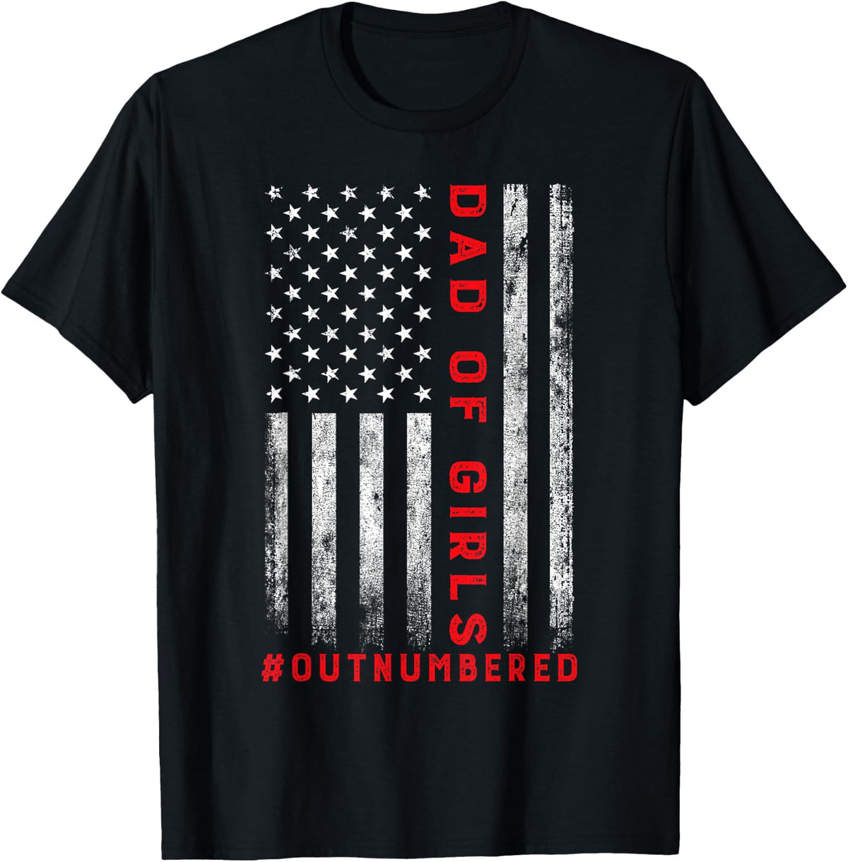 Girl Dad Outnumbered Vintage American Flag 4th of July Shirt 57