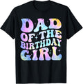 Girl Dad of the Birthday Tie Dye Colorful 1st Bday Shirt 9