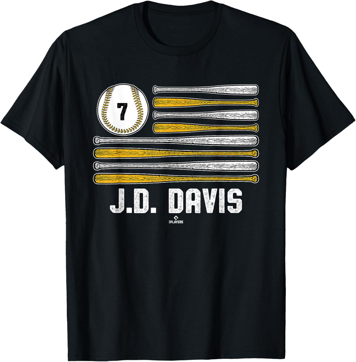 Baseball American Flag J.D. Davis Oakland Baseball MLBPA Apparel | Premium Quality