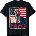 Funny the Politician Fafo F Around Find Out Retro US Flag Shirt
