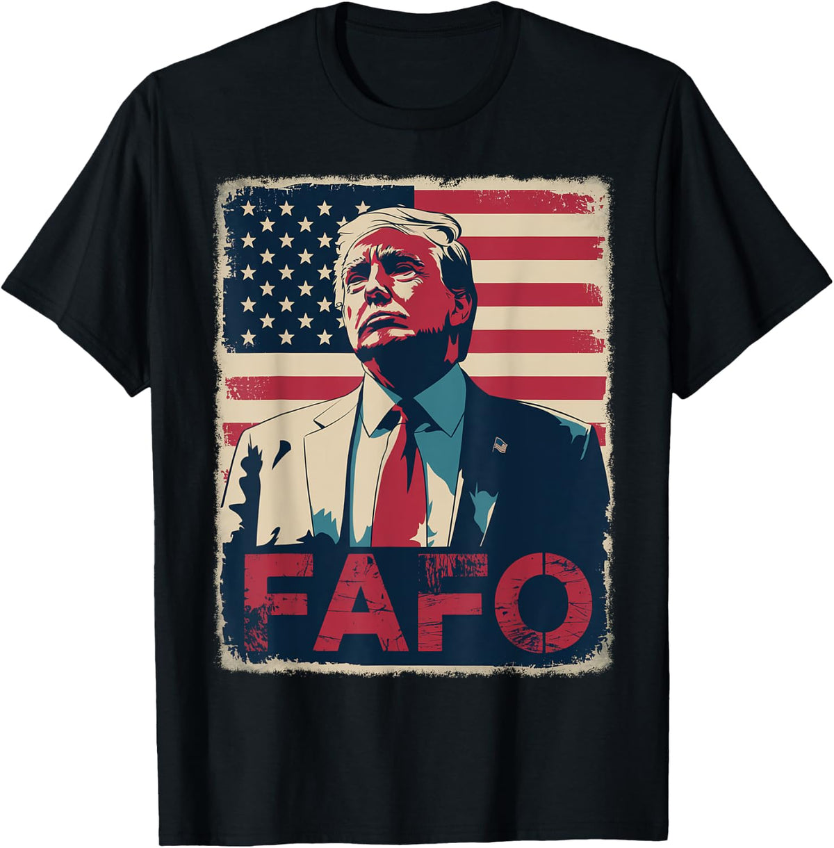 Funny the Politician Fafo F Around Find Out Retro US Flag Shirt