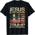 Jesus Is My Savior the Politician Is My President 2024 USA Flag Shirt