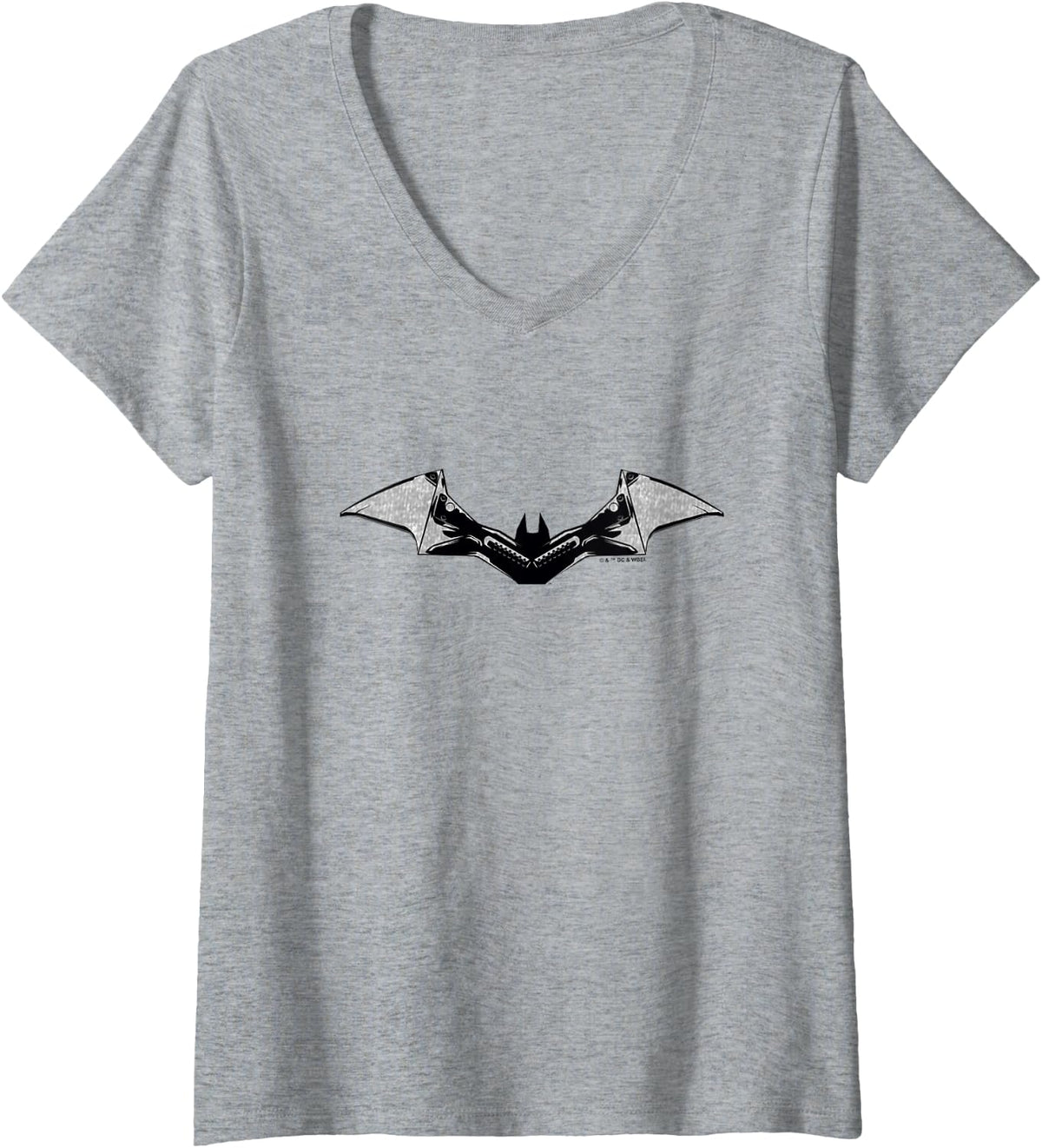 Womens The Batman Black Outline Batarang Chest Logo V Neck Apparel Viral TikTok Find Fan Favorite