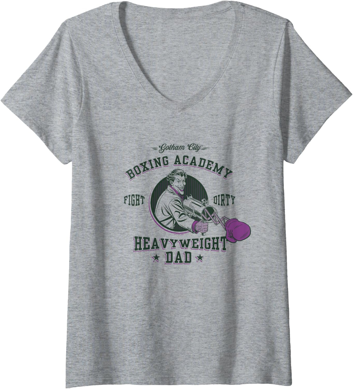 Womens Batman Father s Day THE JOKER Dad Boxing Academy V Neck Apparel Premium Print Everyday Wear
