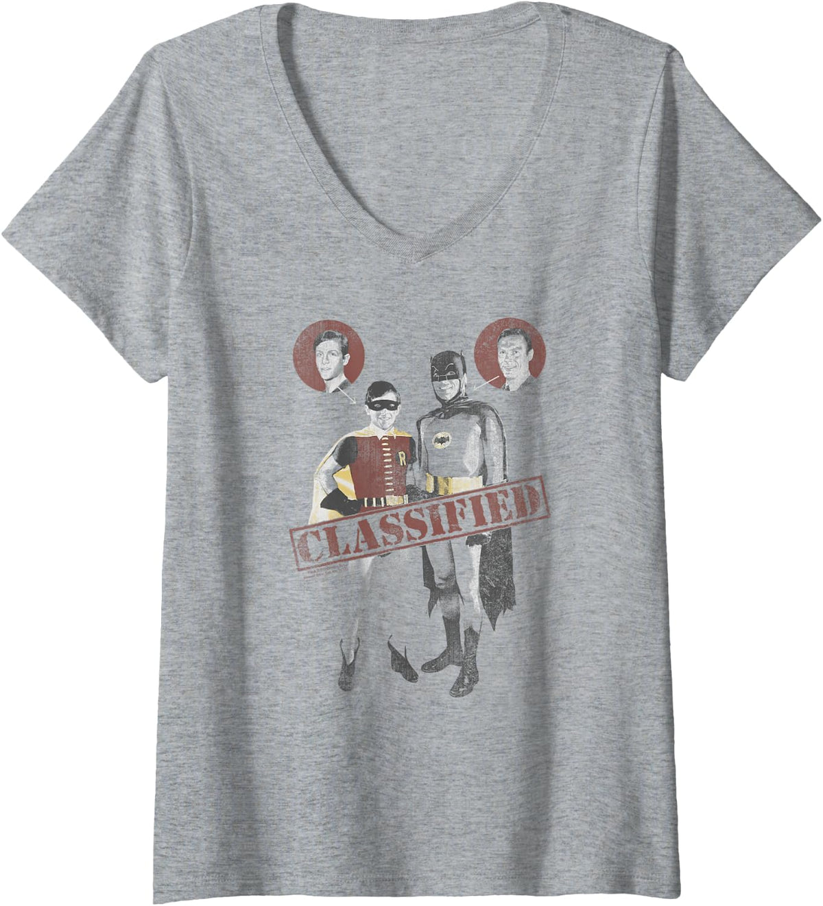Womens Batman Classic TV Series Classified V Neck Apparel Comfort Fit Fan Favorite