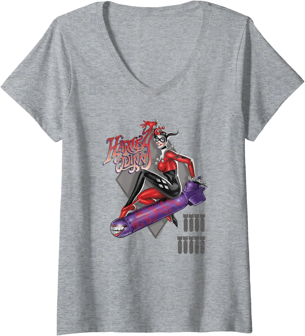 Womens Batman Harley Quinn Is the Bomb V Neck Apparel Viral TikTok Find Everyday Wear