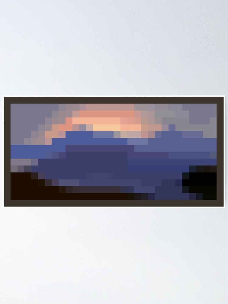 block building gamer Sunset Painting Poster