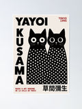Yayoi Kusama Black Cats Polka Dot Tokyo 1995 Wall Art Cute Kusama Cat Art Poster