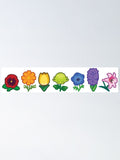 Rainbow Flower Power Poster