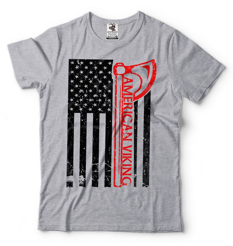 American Viking T Shirt Odin Sign US Flag Valknut Northman Tee Shirt Graphic Tee – Cozy Vibes · Must-Have Style