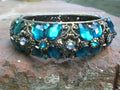 Vintage Floral New Delhi Filagree Hinged Turquoise Crystal Cuff Bracelet Bangle Graphic Tee – Aesthetic Look · Trending Graphic Apparel