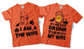 Halloween Orange Couple Matching tees Wife Drinking Halloween costume Shirts gift for her Gift for him Tees Graphic Tee – Cozy Vibes · Must-Have Style
