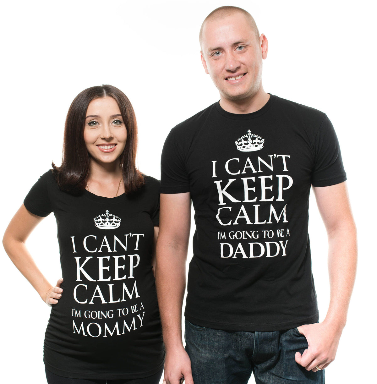 Keep Calm We are going to be mommy and Daddy Pregnancy Matching Maternity Couple shirts Future Mom and Dad Maternity tee shirt Gift tee Graphic Tee – Soft Feel · Great Gift For Fans