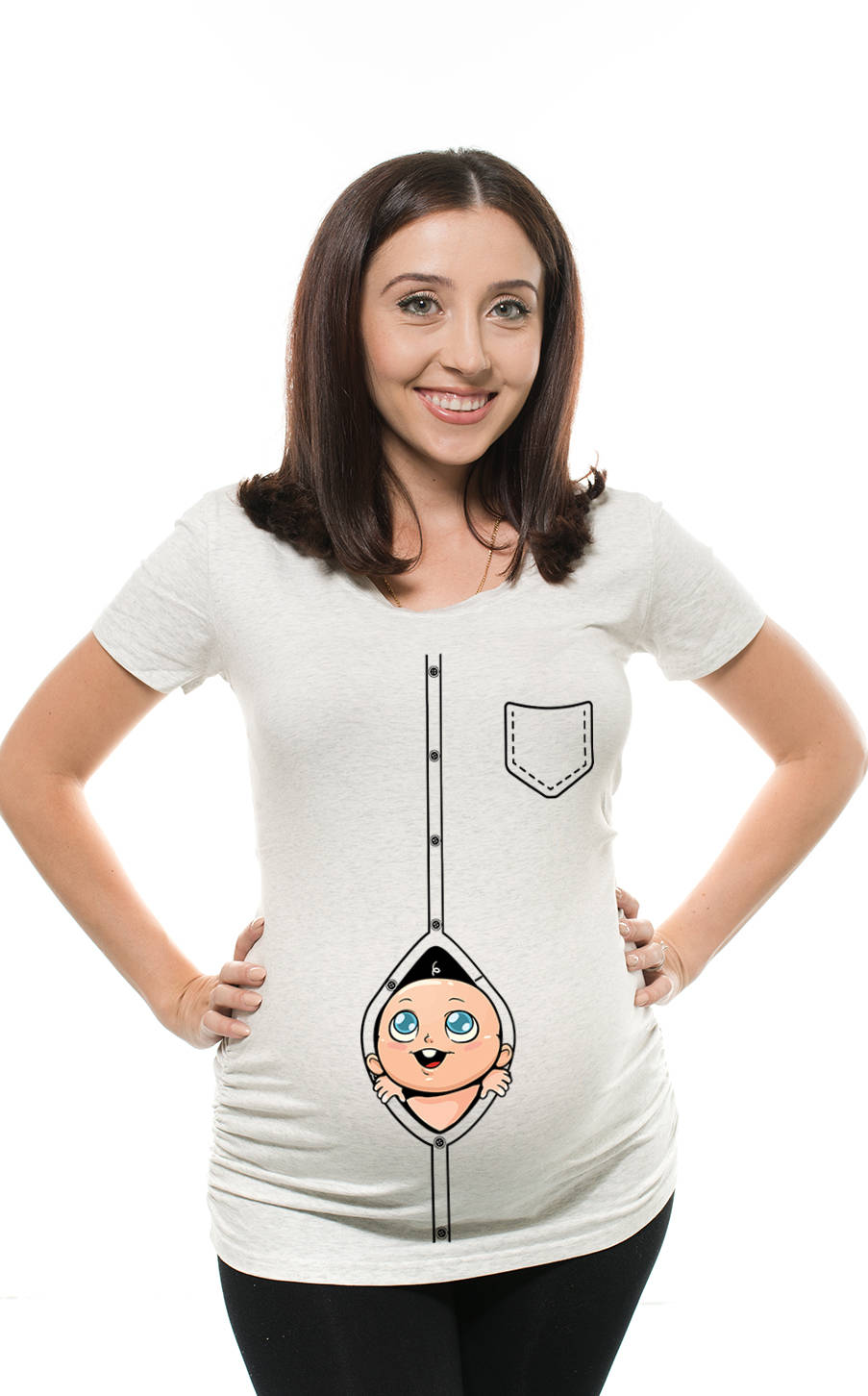 Pregnancy T shirt Funny Maternity Top Peeking Baby True Pregnancy T shirt with Ruched Sides and elastic Material Graphic Tee – Cozy Vibes · Must-Have Style
