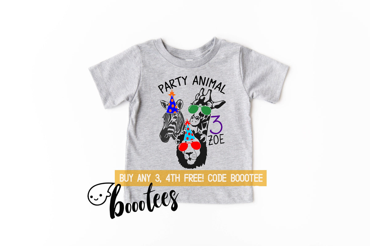 3rd Birthday Shirt Party Animal Tee Adults Matching Kids Toddler T Shirt Third Bday Three 3 Years Old Party Zoo Lion Boy Girls Giraffe Girl Graphic Tee – Everyday Comfort · Great Gift For Fans
