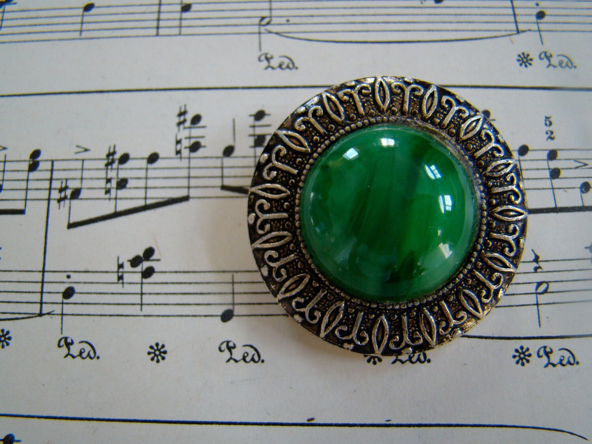 Vintage 60s Green Marble Stone with Silver Trim Costume Jewelry Brooch Pin Graphic Tee – Feel-Good Design · Trending Graphic Apparel