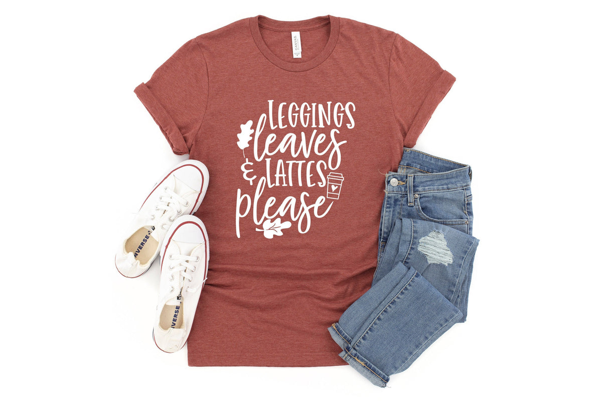 Leggings Leaves Lattes Please Fall TshirtFall Word ShirtFall Is Here TeeFall Is My Favorite F WordCoffee Lover ShirtFall Vibes Top Graphic Tee – Premium Graphic · Top Pick For Any Outfit