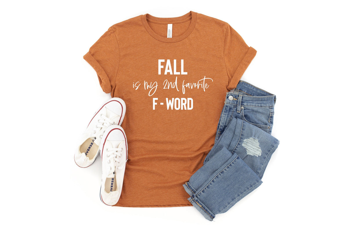 Fall Is My 2nd Favorite F Word Tshirt Favorite Fall TeeLadies Fall Top Its Fall Yall ShirtFall Is Here T Shirt I Love Fall Most Of All Graphic Tee – Aesthetic Look · Trending Graphic Apparel