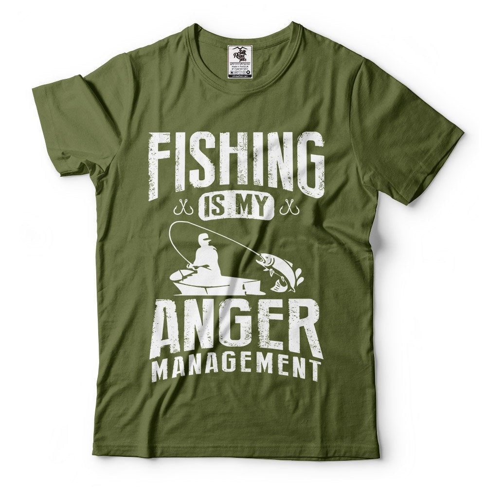 Fishing is my anger management T shirt Fisherman Tee Gift Dad Grandpa Tshirt Graphic Tee – Bold Style · Great Gift For Fans