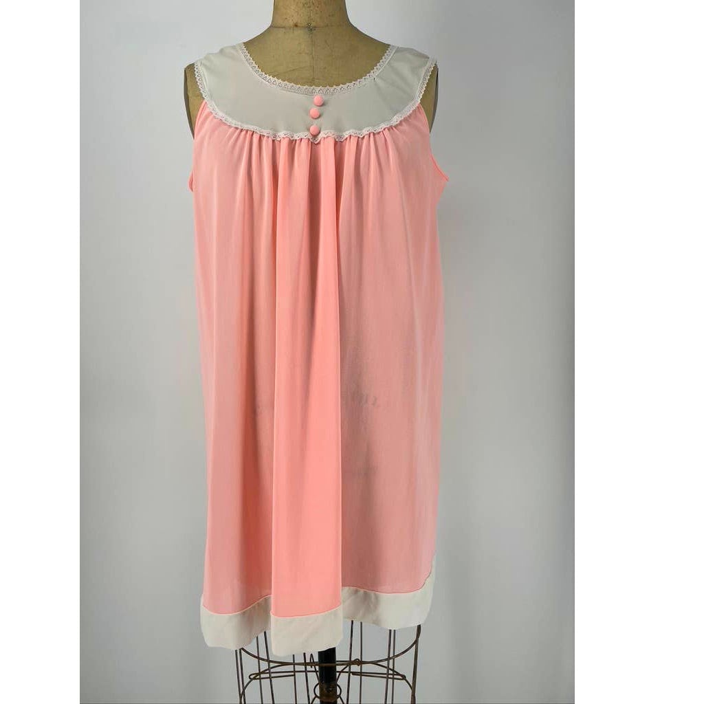 VTG Aristocraft Peach White Babydoll Nightgown Large Graphic Tee – Aesthetic Look · Perfect For Daily Wear