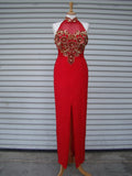 Vintage 70s Red and Gold Silk Sequin and Beaded Open Back Elegant Ball Party Gown SMALL Graphic Tee – Fan Favorite · High-Quality Print