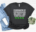 Coordinator of Shenanigans Malarkey and Tomfoolery Funny St Patricks Day T Shirt St patrick39s day gift Shenanigans Coordinator shamrock Graphic Tee – Fan Favorite · Perfect For Daily Wear