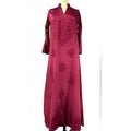 Indus Vintage Maroon Sateen Traditional Bohemian Maxi Dress Embroidered S Graphic Tee – Fan Favorite · Must-Have Style