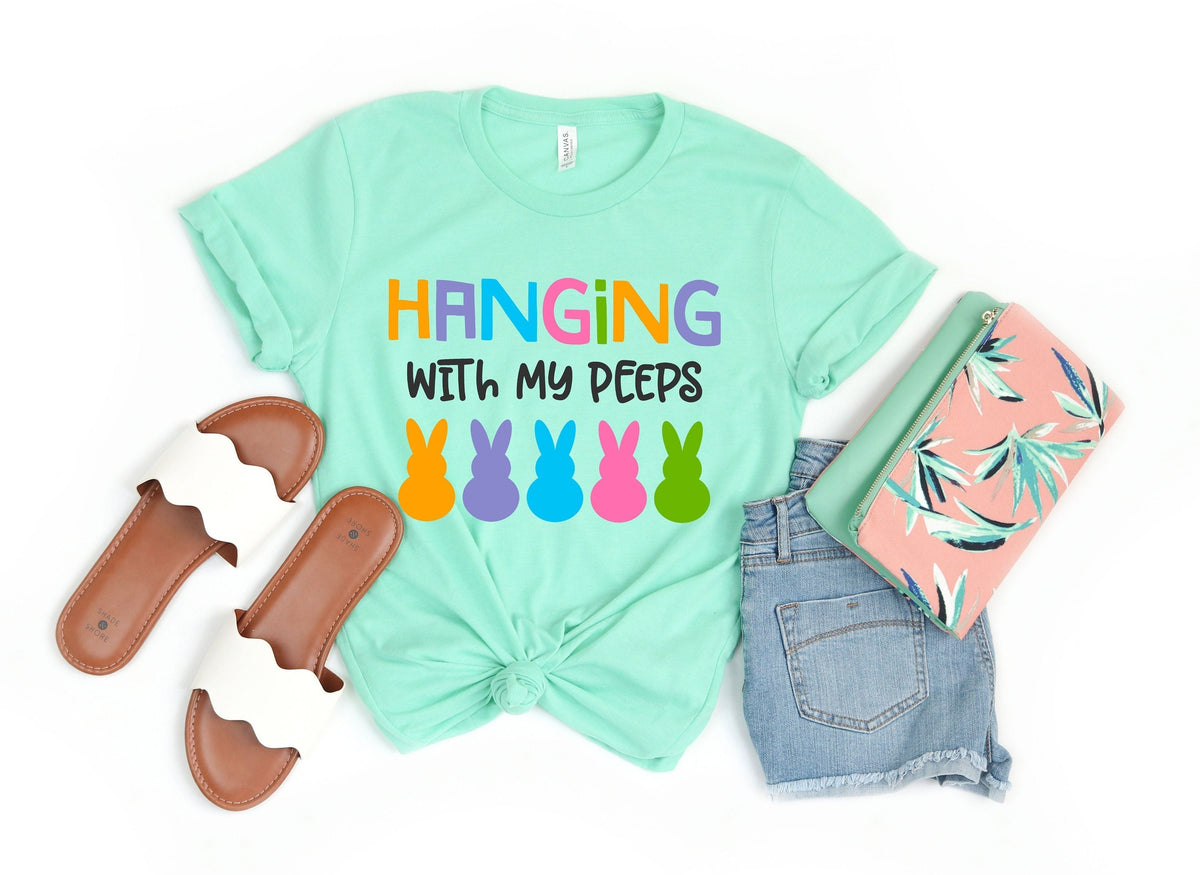 Hanging With My Peeps Happy Easter shirt Easter Shirt Bunny shirt Peeps Shirt Easter shirt for family Funny Easter Shirt Graphic Tee – Bold Style · Trending Graphic Apparel