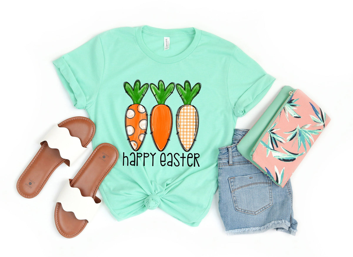 Happy Easter Carrot Shirt Funny Easter Lover T shirt cute Carrot Tee Spring Rabbit Shirt Women39s Easter T shirt Family Easter Tee Graphic Tee – Soft Feel · Must-Have Style