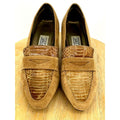 Jasmin Vintage Tan Faux Alligator Leather Low Heel Loafer Shoes 7 Graphic Tee – Feel-Good Design · Great Gift For Fans