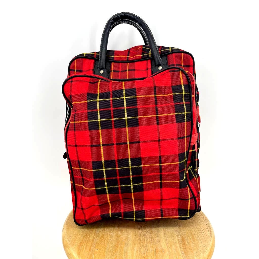 Vintage Sportsman Red Plaid Retro Dual Handle Zippered Handbag Tote Tote Bag – Feel-Good Design · Great Gift For Fans