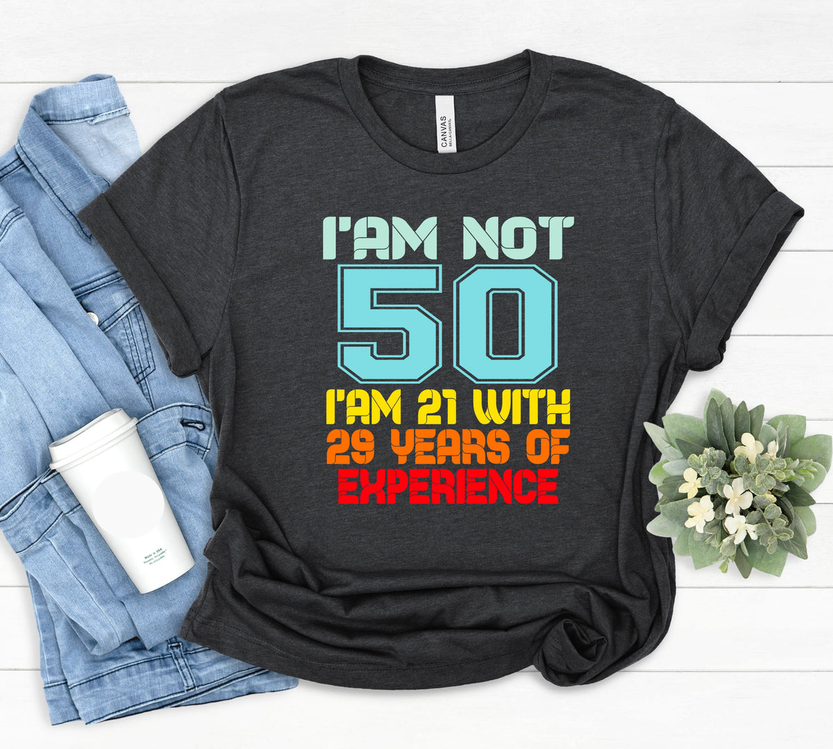 50th Birthday Man Woman 50 Year Old Gift T Shirt Birthday Gift 50 and Fabulous Tshirt for Mom 50th Birthday Shirt for Women Men Graphic Tee – Cozy Vibes · Perfect For Daily Wear