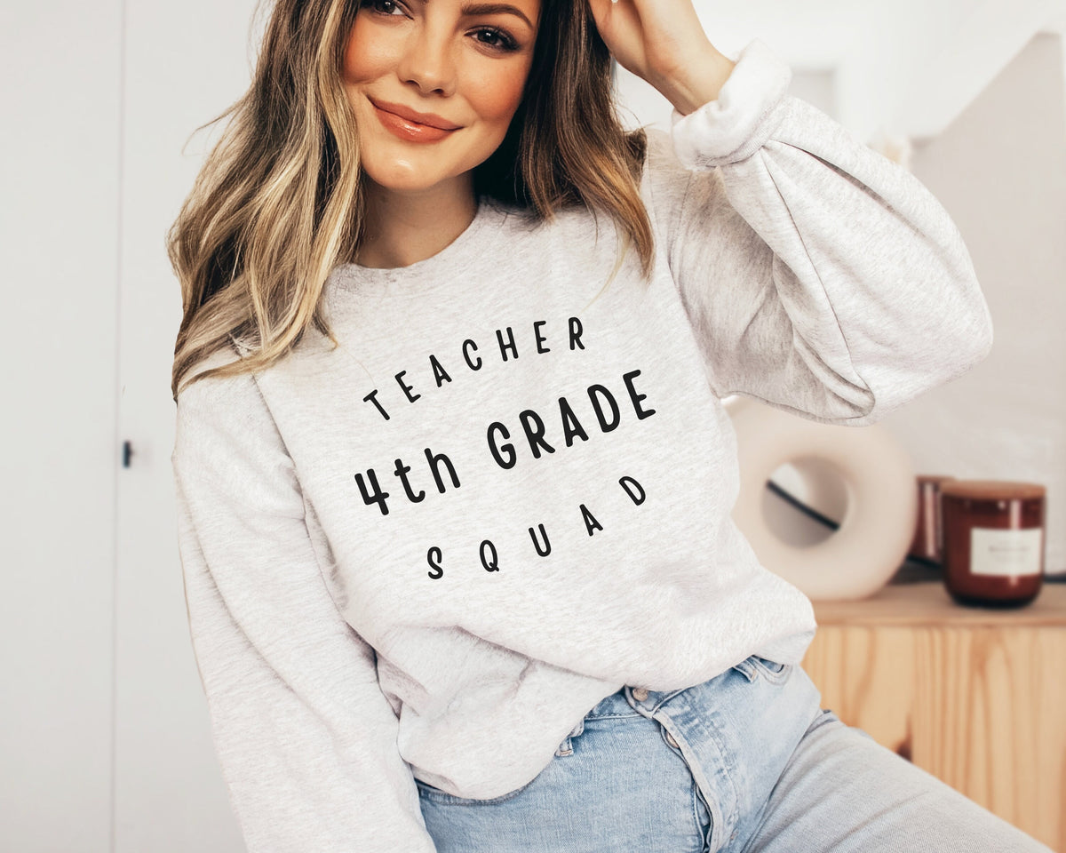 4th grade teacher squad shirt sweatshirt hoodie tank top mask gift fourth grade crew team back to school first day os school Hoodie – Premium Graphic · High-Quality Print