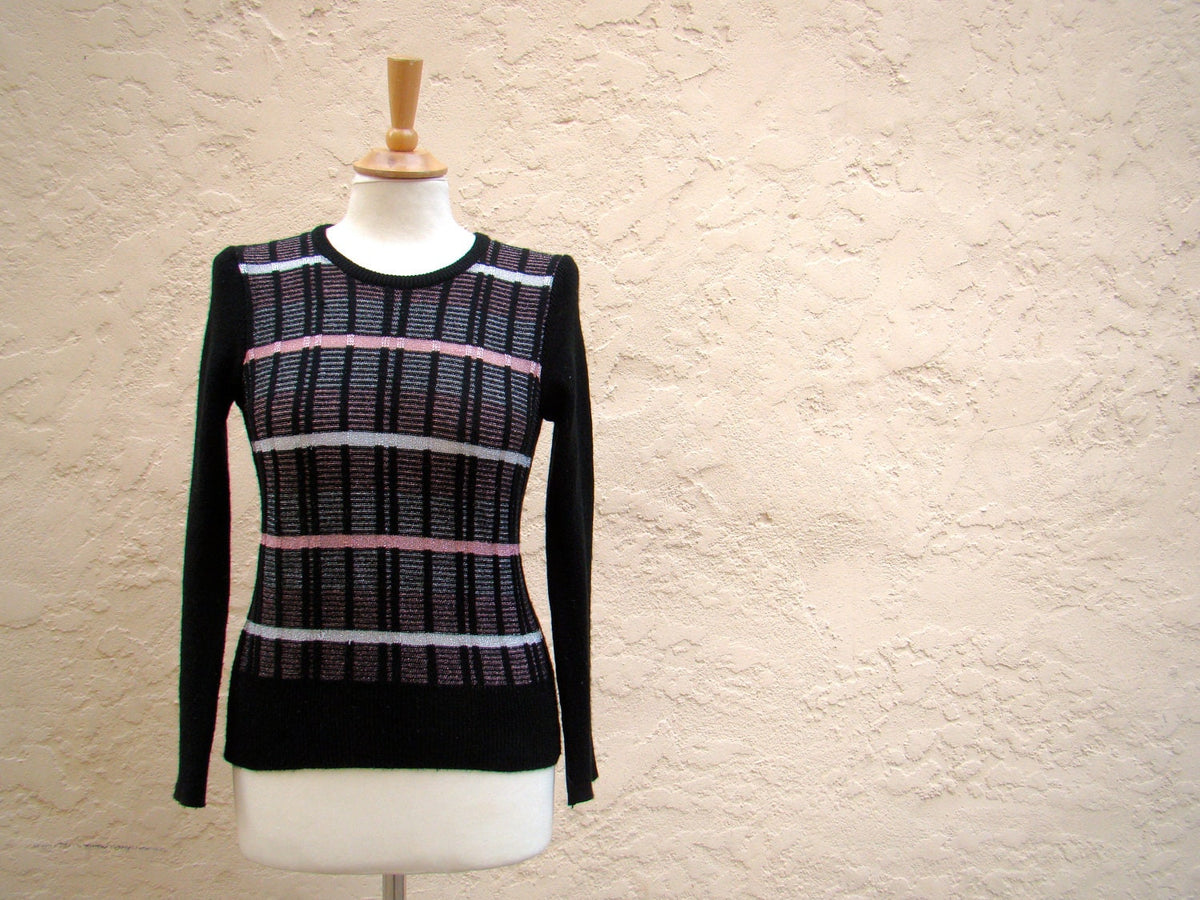 Vintage 60s Silver and Pink Metallic Striped Plymouth Acrylic Sweater SMALL Graphic Tee – Feel-Good Design · Top Pick For Any Outfit
