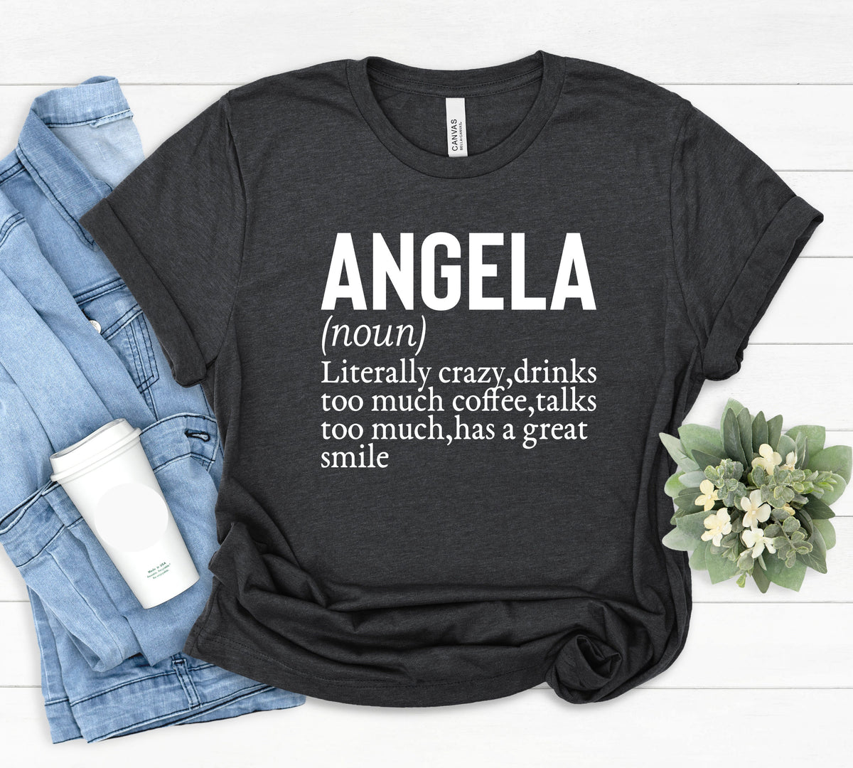Angela Shirt Personalized Name Shirt Funny Birthday Gift Custom Name Shirt Last Name Gifts First Name Shirt Personalized Family Gifts Graphic Tee – Bold Style · Top Pick For Any Outfit