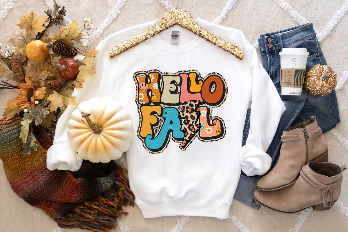 Hello Fall Leopard Shirt Cute Fall Shirt Fall Shirts Fall T Shirt Happy Fall Shirts Autumn Shirt Thanksgiving Shirt November Shirt Graphic Tee – Soft Feel · Must-Have Style