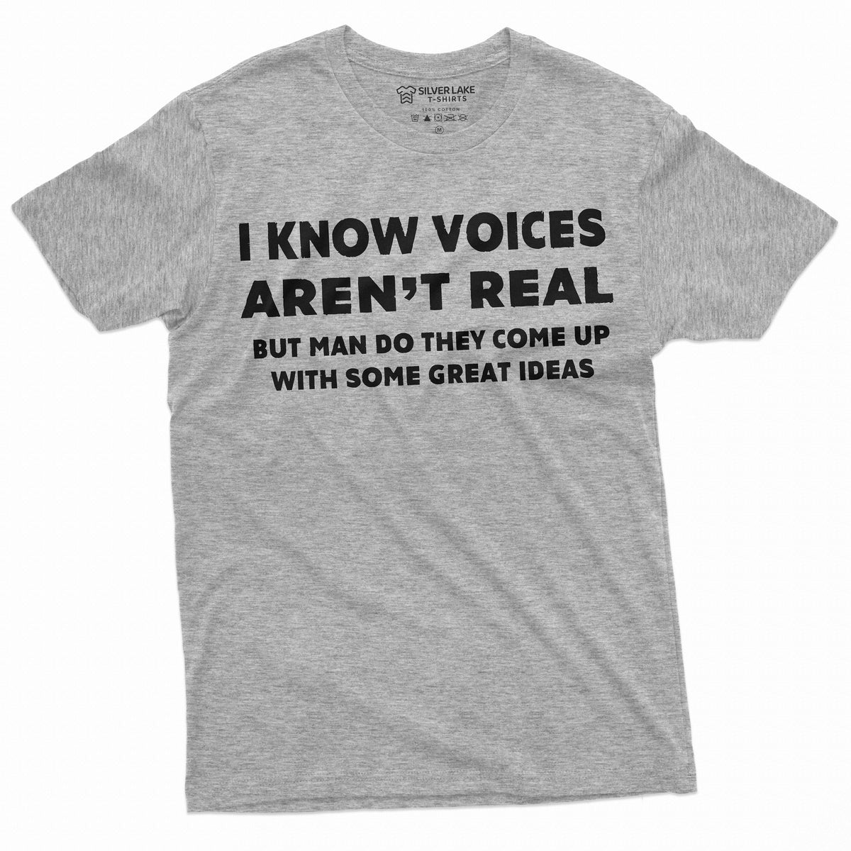 Voice39s aren39t Real Funny Tee Shirt Mens birthday gift Humorous saying Tee Graphic Tee – Aesthetic Look · High-Quality Print