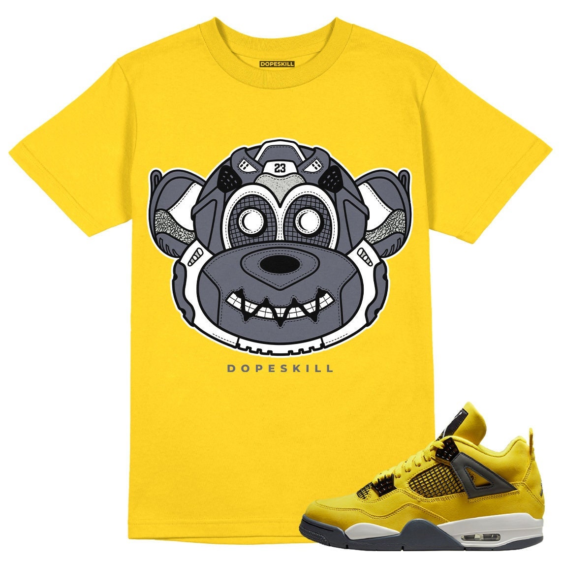 Monk Unisex Shirt Match Jordan 4 Lightning Tour Yellow Tshirt Graphic Tee – Warm & Stylish · Perfect For Daily Wear