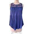 Knox Rose Blue Floral Lace Sleeveless High Low Boho Blouse Size Large Graphic Tee – Aesthetic Look · Perfect For Daily Wear
