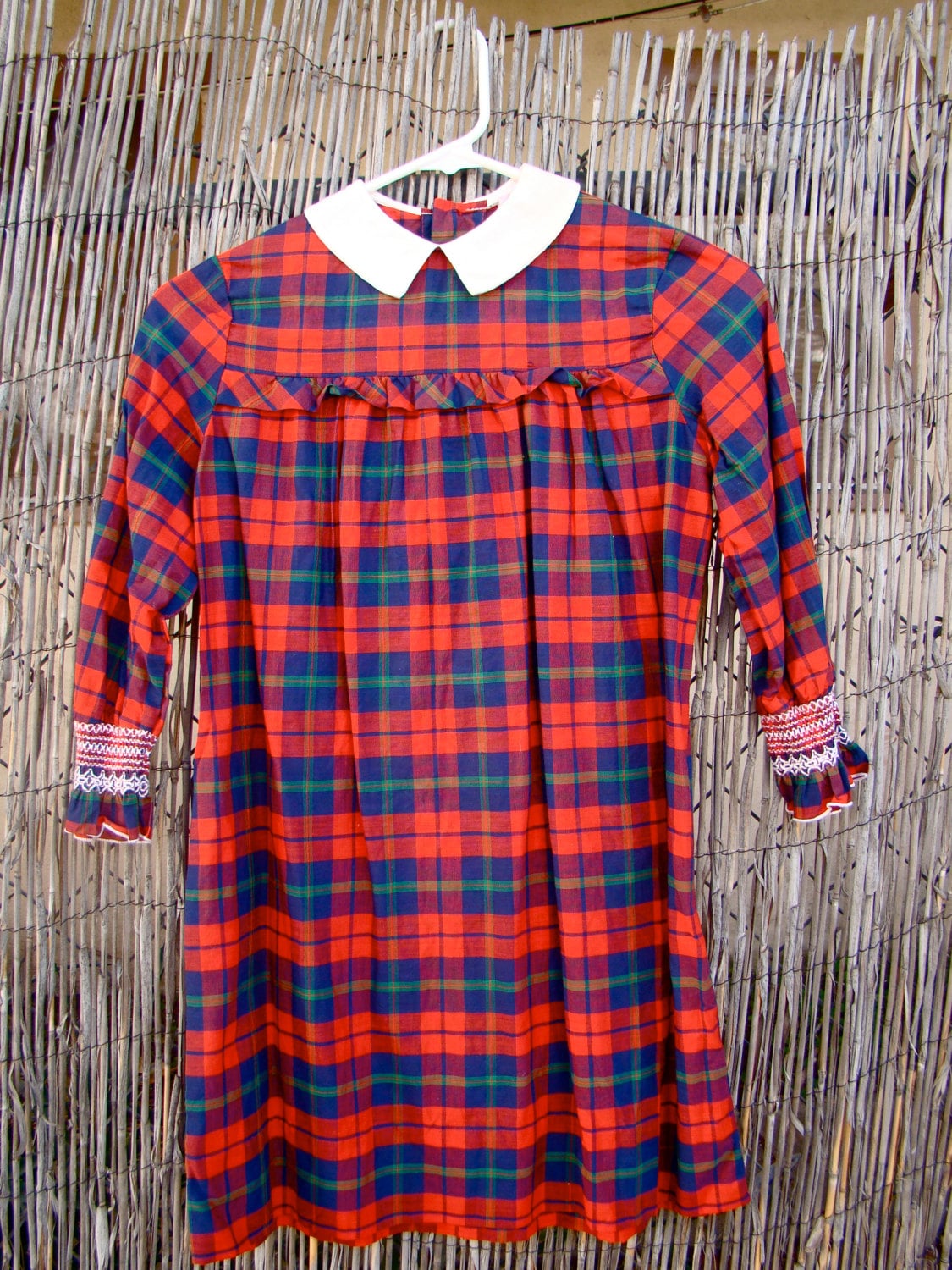 Vintage Girl39s Red Plaid Tartan School Girl Dress 3 4 year Graphic Tee – Soft Feel · Perfect For Daily Wear