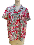 Sag Harbor Sport Women39s Hawaiian Shirt Red Tropical Foliage Print Petite L Graphic Tee – Soft Feel · Must-Have Style