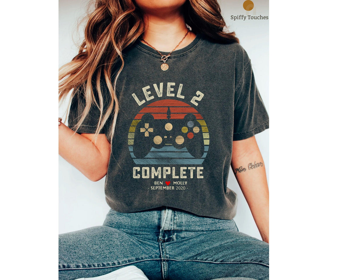 2 Year Anniversary Gift For Husband wife Personalization 2nd Anniversary Gift Retro Video Game Shirt Gamer Husband Gift Graphic Tee – Feel-Good Design · Great Gift For Fans