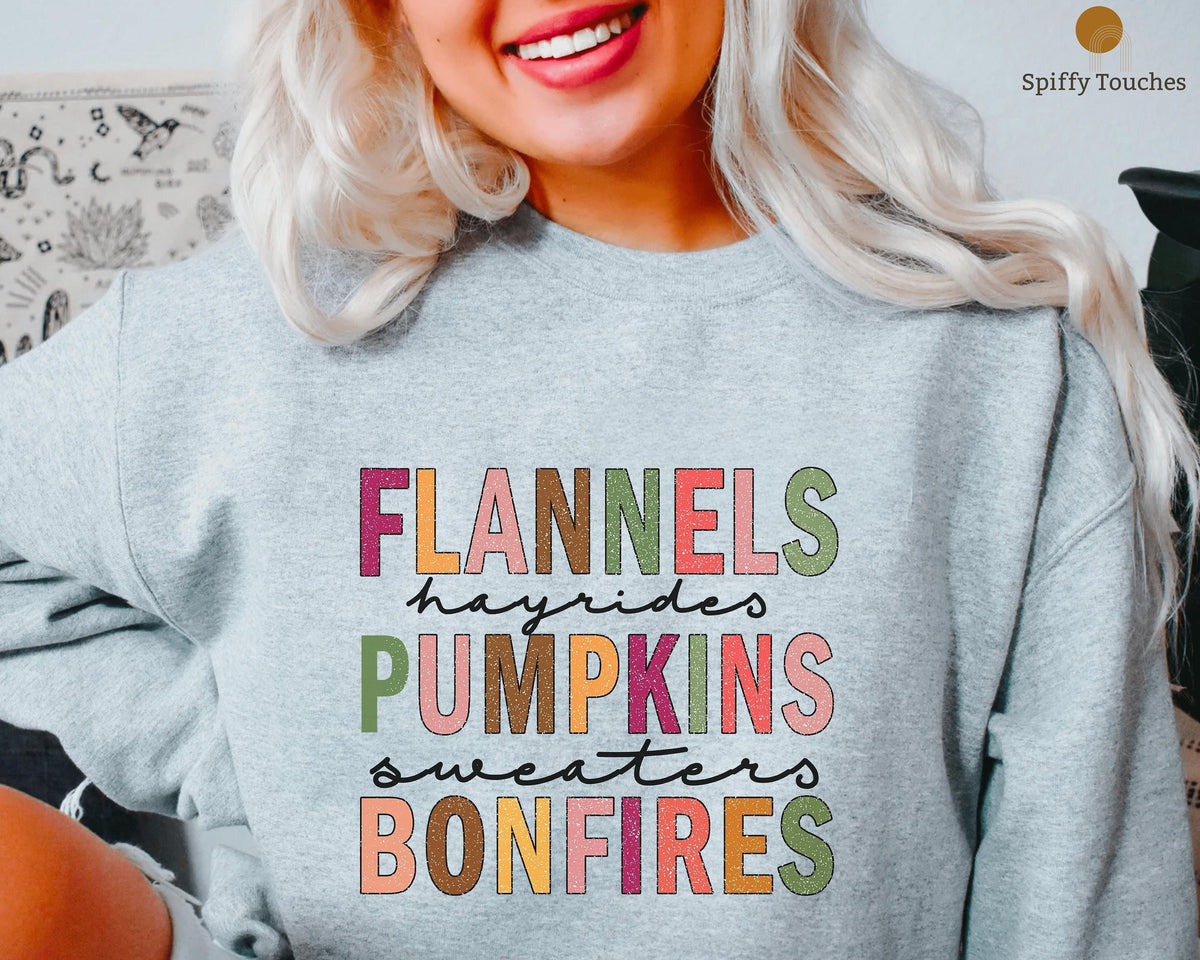 Flannels Pumpkins Hayrides S39mores and Bonfires Shirt Fall Shirt Fall Tee Pumpkin Spice Cute Fall Shirt Autumn Shirt Fall Shirts Graphic Tee – Soft Feel · Must-Have Style