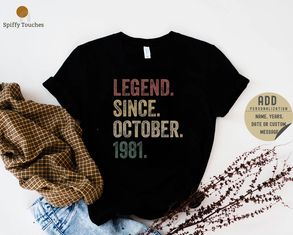 40th Birthday Gift Legend Since 40 Year Old Vintage ShirtPersonalized Birthday GiftFunny Birthday Shirt40 Years Old Custom Birthday Tee Graphic Tee – Aesthetic Look · Great Gift For Fans