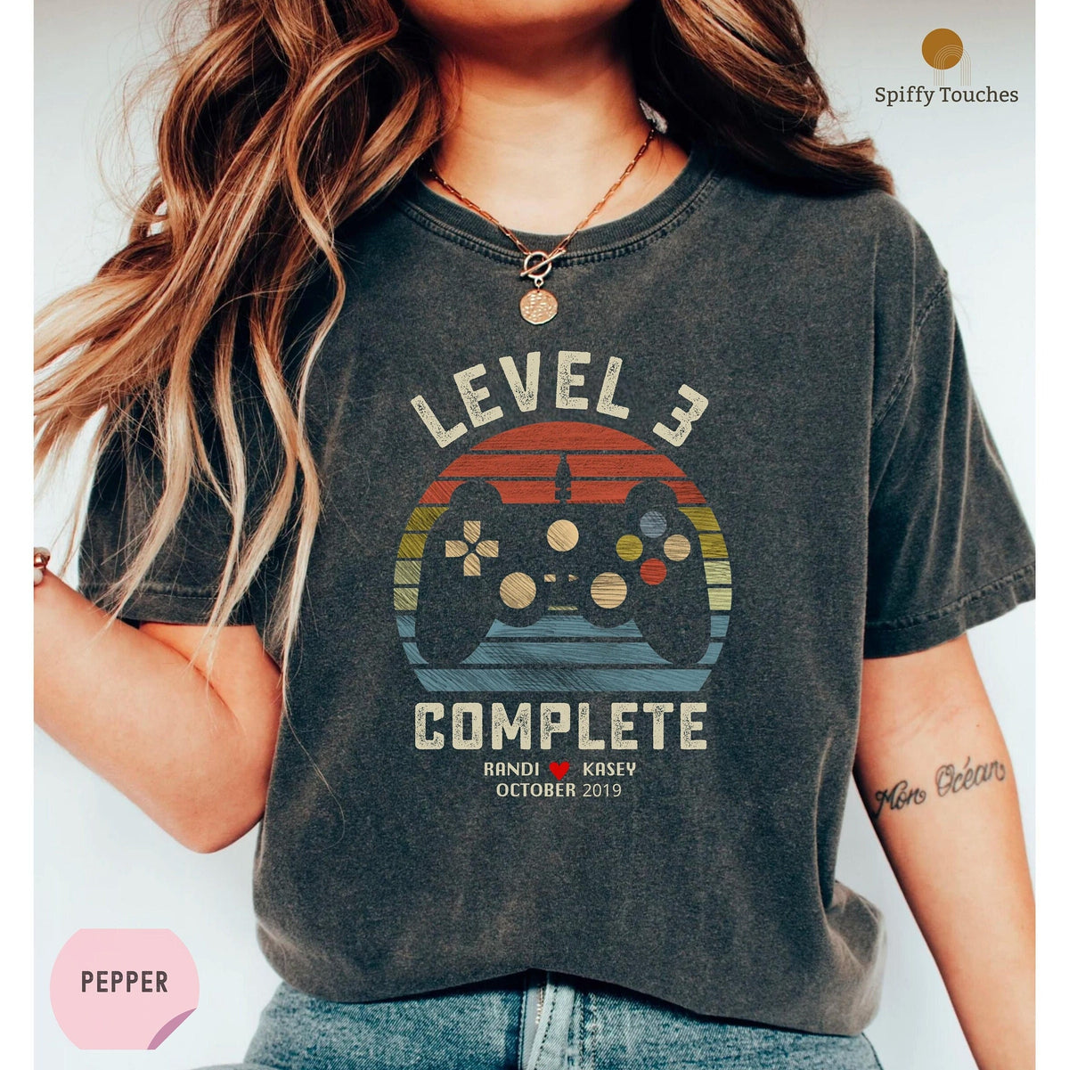 3 Year Anniversary Gift For Husband wife Personalization 3rd Anniversary Gift Retro Video Game Shirt Gamer Husband Gift Graphic Tee – Premium Graphic · Trending Graphic Apparel