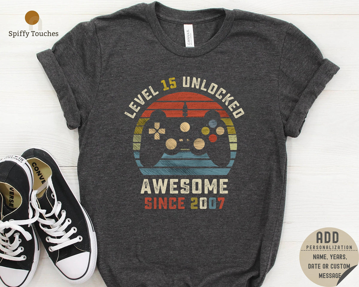 15th Birthday T Shirt Level Unlocked Shirt Fifteenth Birthday Shirt 15th Birthday Boy Shirt15th Birthday Gift15th Birthday Party Shirts Graphic Tee – Feel-Good Design · Must-Have Style