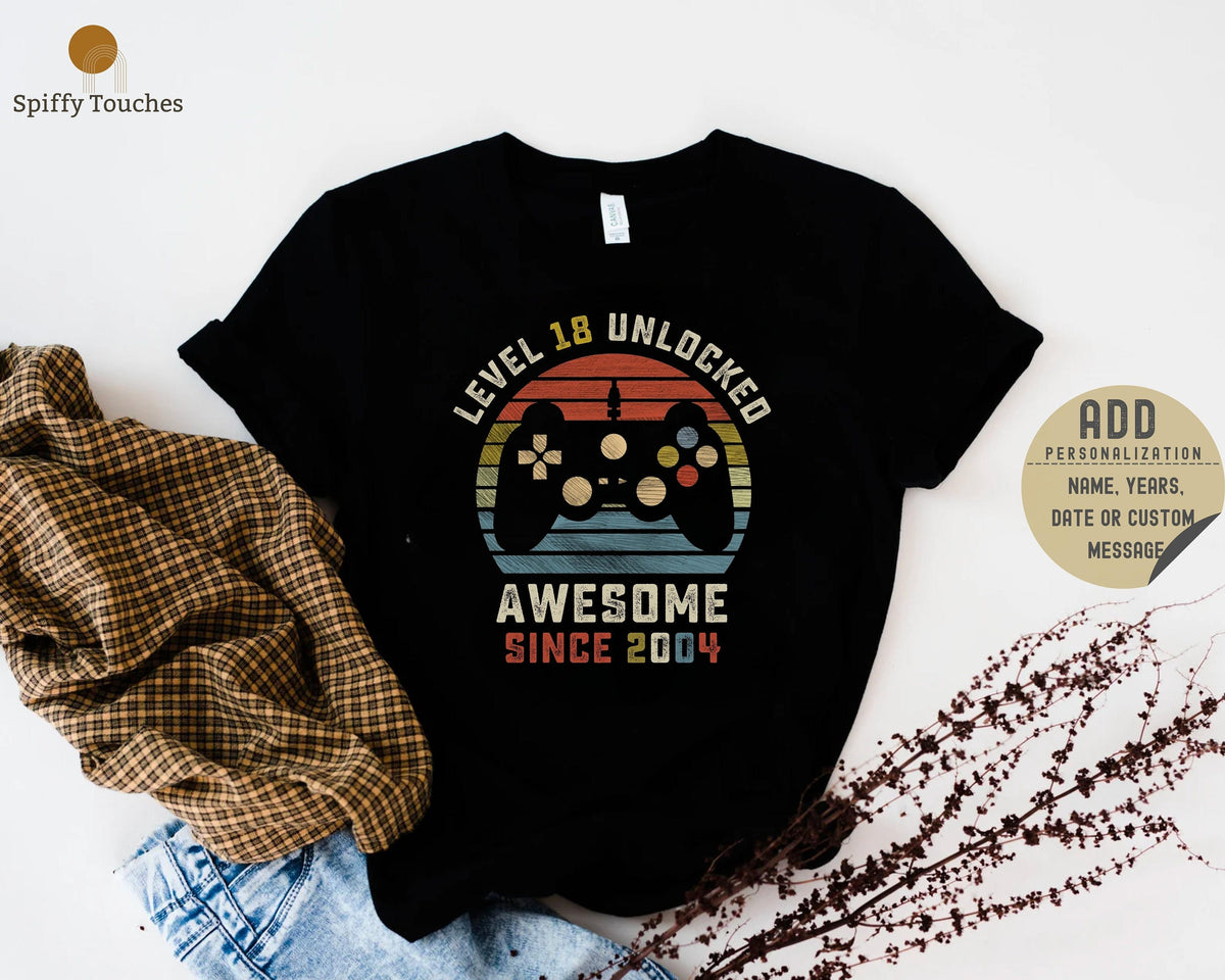 18th Birthday T Shirt Level Unlocked Shirt Eighteenth Birthday Shirt18th Birthday Boy Shirt 18th Birthday Gift18th Birthday Gamer Shirt Graphic Tee – Feel-Good Design · Must-Have Style
